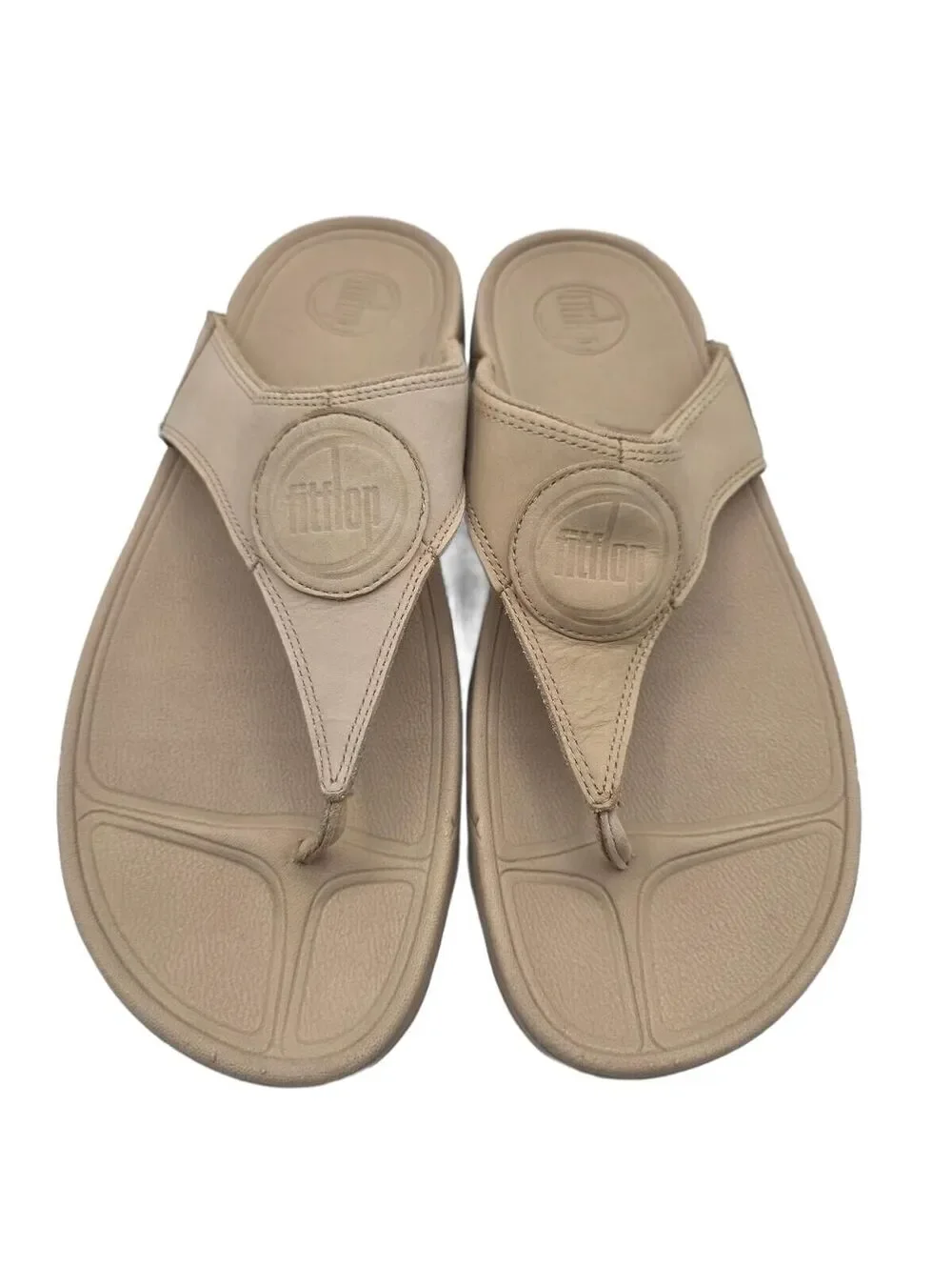 FitFlop Womens Walkstar Sandals Wedge Sole Size 10 Comfort Cushioned Tan Beige